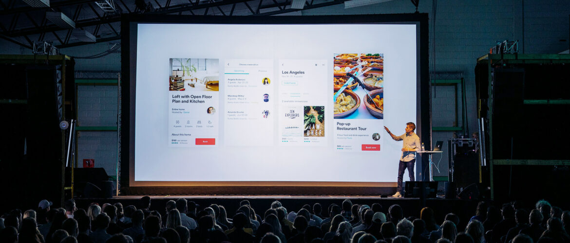Featured image for "How to get started public speaking" - giving a presentation at an event